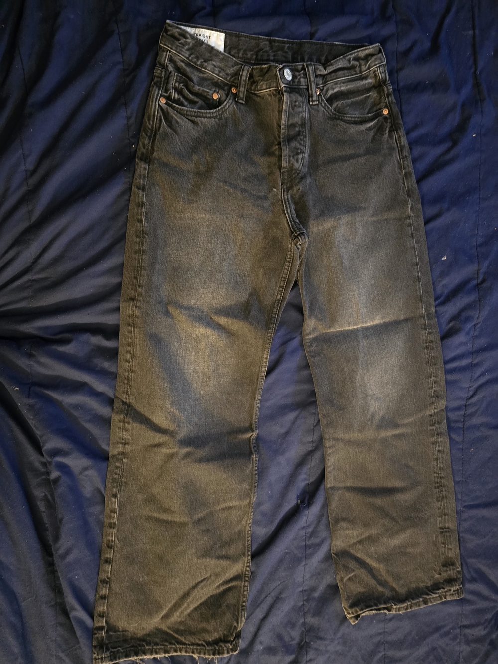 Straight Loose Fit H &M Mens Black Jeans 30 X 32